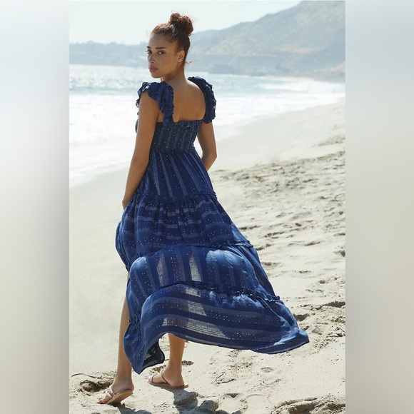 Anthropologie PQ Swim Victoria tiered maxi dress M/L - Picture 3 of 8